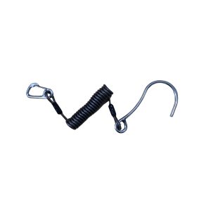 SCUBAGEAR Reef Hook Single With Spiral Coil Lanyard Stainless Steel