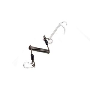 SCUBAGEAR Reef Hook Double With Spiral Coil Lanyard Stainless Steel