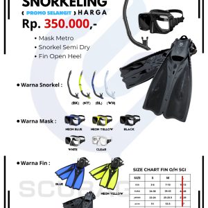 SALE - Snorkeling Package Fin Open Heel + Mask + Snorkel