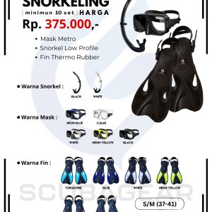 SALE - SNORKELING PACKAGE Fin Open Heel + Mask + Snorkel